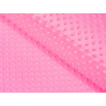 Dětská látka Minky 3D puntíky MKP-012 Sytě růžová - šířka 150 cm