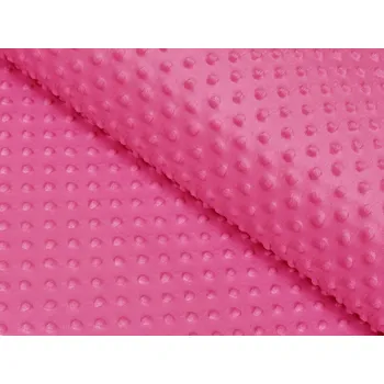 Dětská látka Minky 3D puntíky MKP-020 Růžovo fialová - šířka 150 cm