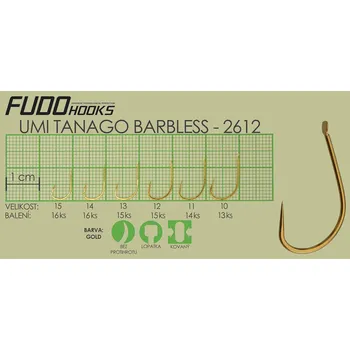 Rybářský háček Fudo Umi Tanago Barbless 15 (bal.16ks)