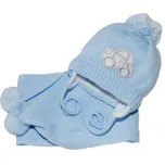 Baby Nellys Modrá zimní čepička s šálou…