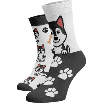 Dámské ponožky Veselé ponožky Husky Bílá Bavlna 42-44