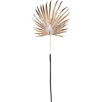 umělá květina Palmový list třpytivý 56 cm - měděný