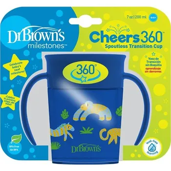 Dr.Browns Hrnek Cheers360 Jungle s držadly 6m+ 200 ml 1 ks modrý