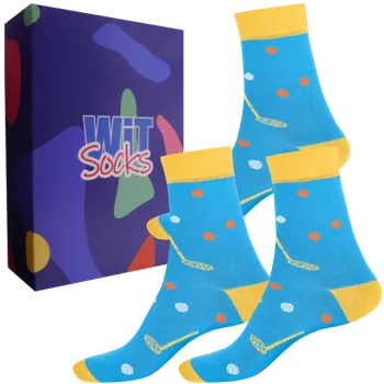 Pánské ponožky Dárkový set - Sporty - Florbal - velikost 43-46 (Velikost 43-46)