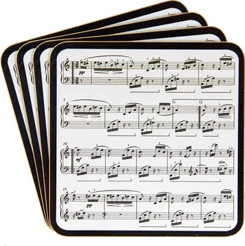 prostírání Leonardo, Anglie Leonardo - Korkové prostírání pod skleničky s hudebním motivem 4 ks - 10,5*10,5 cm