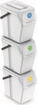 Odpadkový koš Prosperplast Sortibox II 3 x 25 l koš na tříděný odpad bílý