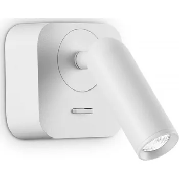 Nástěnné svítidlo Ideal Lux 260648 LED nástěnné svítidlo Bean square 1x3,5W | 220lm | 3000K - vypínač na těle, bílá + K nákupu nad 3000 Kč dárek zdarma