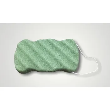 Konjac houbička tělová, zelená se zeleným čajem