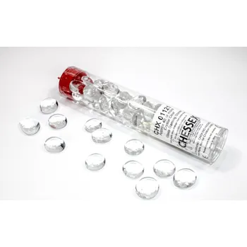 Sběratelská karetní hra Chessex Gaming Glass Stones in Tube Clear (žetony) – 40 ks