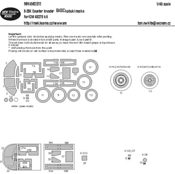 Plastikový model New Ware 1/48 Mask B-26K Counter Invader BASIC (ICM)