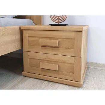 Noční stolek Nábytek Rovder Noční stolek Laura dvouzásuvkový, Rovder Výběr moření: Ořech Tmavý, Druh dřeva: Bukový masiv