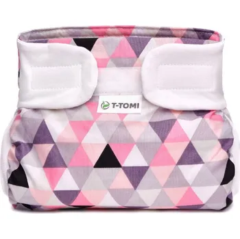 Plenkové kalhoty T-TOMI Ortopedické abdukční kalhotky - suchý zip, pink triangles (3-6kg)