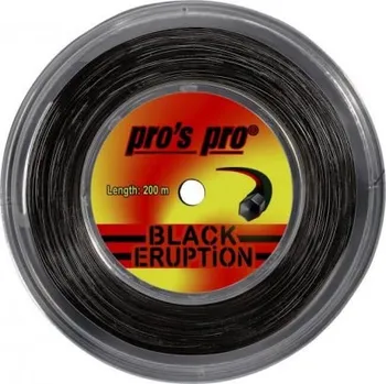 Struna na výplet tenisové rakety TENISOVÝ VÝPLET PROS PRO BLACK ERUPTION (200m) 1.24mm