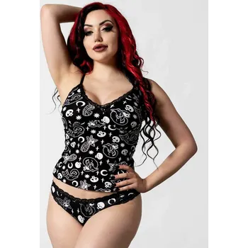 Dámské pyžamo tílko dámské (pyžamo) KILLSTAR - Purr Off Cami - Black - 3XL