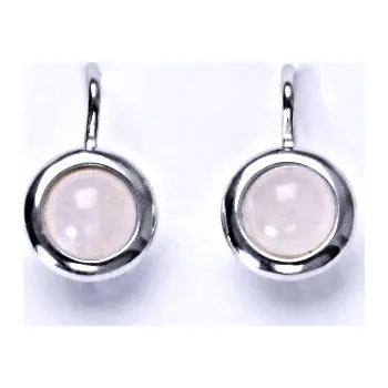 Náušnice Stříbrné náušnice, přírodní růženín 6 mm NK 1471