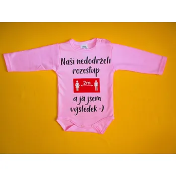 Kojenecké oblečení Arex, ČR Body dlouhý rukáv Rozestup Barva: růžová, Velikost: 80