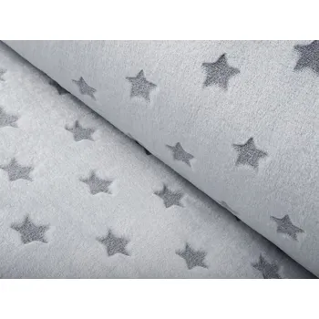 Mikroplyšová látka MIP-017 Hvězdičky - světle šedá - šířka 145 cm