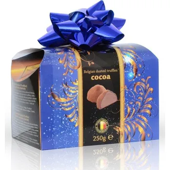 Bonboniéra Selllot, s.r.o., K Hájům 34, 155 00 Praha 5 - Vyrobeno v Belgii Belgické čokoládové lanýže s kakaovou náplní s mašlí 250 g