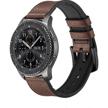 Ostatní příslušenství k chytrým hodinkám eses Sportovní kožený hladký řemínek - Tmavě hnědý, 22 mm
