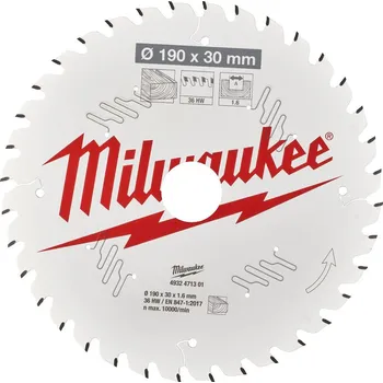 Pilový kotouč Kotouč pro okružní pilu Milwaukee CSB P W 190 x 30 x 1.6 x 36ATB 4932471301