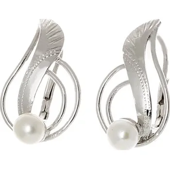 Náušnice Dámské stříbrné naušnice s perlou STNAU1014F