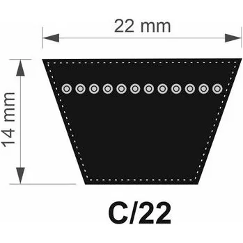 Rozvod motoru SteigenTech 22x3000 Lw/ 2950 Li C 116" řemen klínový