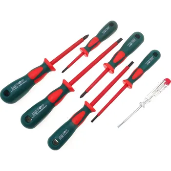 Autodílna Šroubováky izolované 1000V ploché, křížové + zkoušečka ,sada 7KS Jonnesway