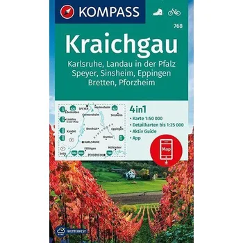 KOMPASS Wanderkarte Kraichgau, Karlsruhe, Landau i. d. Pfalz, Speyer, Sinsheim, Eppingen, Bretten, Pforzheim, 768, 1:50 000 LZ - KOMPASS-Karten GmbH