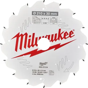 Pilový kotouč Kotouč pro okružní pilu Milwaukee CSB MS W 210 x 30 x 2.4 x 16ATB 4932471324