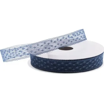 Stuha Stuha krajka 17mmx9m, tm.modrá