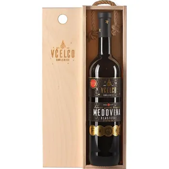 Medovina Včelco - Medovina klasická z květového medu (v dřevěném dárkovém boxu) 13%