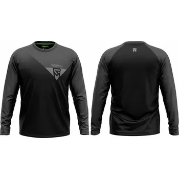 cyklistický dres dres ROCK MACHINE Enduro s dlouhým rukávem černo/šedý