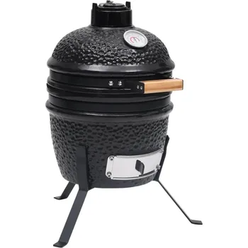 Zahradní gril Kamado 2v1 zahradní gril a udírna 56 cm, černý