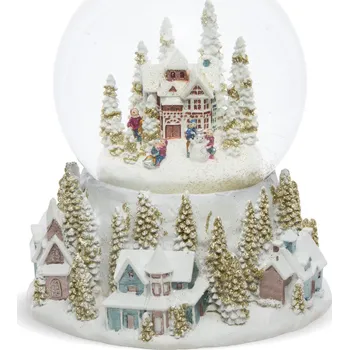 Vánoční dekorace Sněhová koule - Vesnice 17 x 14,5 x 14,5 cm