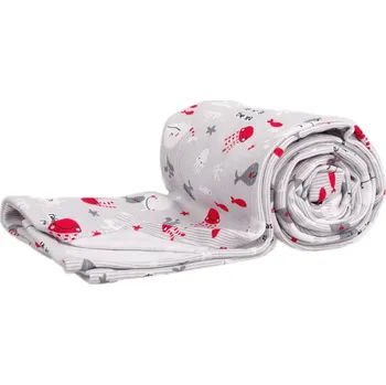 Dětská deka Kaarsgaren Letní deka šedá rybičky