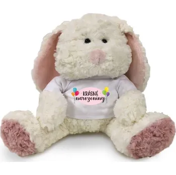 plyšák Králík s potiskem Krásné narozeniny
