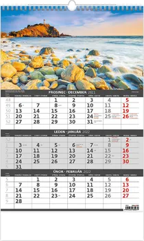Kalendář Helma365 Nástěnný kalendář tříměsíční Pobřeží 2022