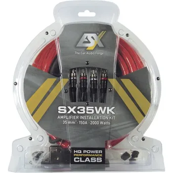 Napájecí kabel Kabelová sada ESX SX35WK ( kabelová sada pro instalaci zesilovače ESX SX35WK kabel 35 qmm do odběru 150A )