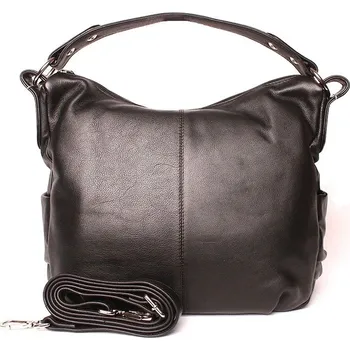 Kabelka Dámská středně velká kožená kabelka na rameno HGL no. 159 černá | KabelkyproVas.cz