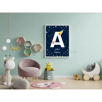 Samolepící dekorace Plakáty - Vesmír se jménem dítěte