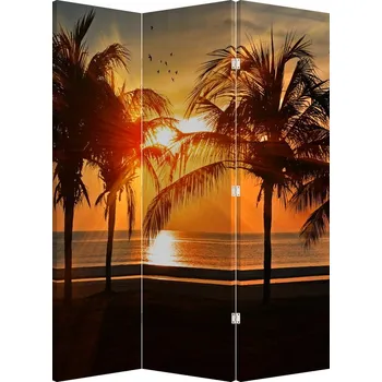 Paraván LuxusniObrazy.cz Paraván - Palma v západu slunce