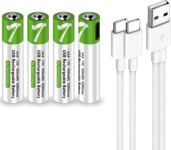 USB nabíjecí baterie AAA - 4 kusy