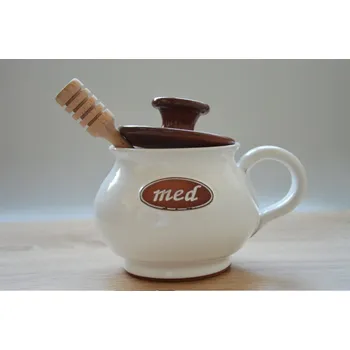 Nádoba na med Keramická dóza na med - bílá