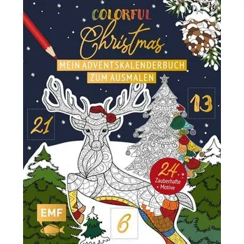 Encyklopedie Mein Adventskalender-Buch zum Ausmalen: Colorful Christmas