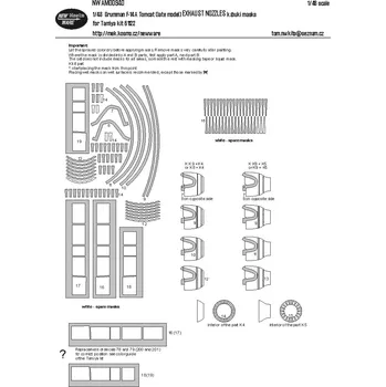 Plastikový model New Ware 1/48 Mask F-14A Tomcat (late) EXHAUST NOZZLES