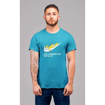 Pánská móda Pánské tričko Just do it Barva: Tyrkysová, Velikost: S