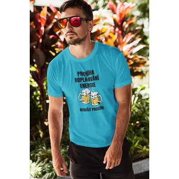 Pánské tričko Doplňování energie Barva: Tyrkysová, Velikost: XS