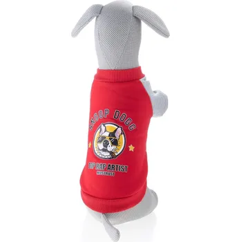 Obleček pro psa Vsepropejska Fitz mikina pro psa s potiskem Barva: Červená, Délka zad (cm): 40, Obvod hrudníku: 54 - 58 cm