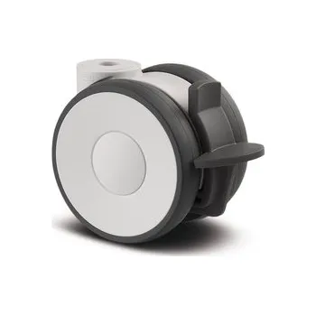 Pojezdové kolečko Linea TENTE Kolečko designové 65mm, s brzdou, otvor pro čep, 5925UAO065L51-10 RAL 9002 KICK PEDAL 7015