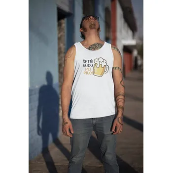 Pánské tílko Pánské tílko Šetři vodu. Pij pivo! Barva: Bíla, Velikost: S